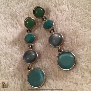 NewLiz Claiborne earrings, silver and blue